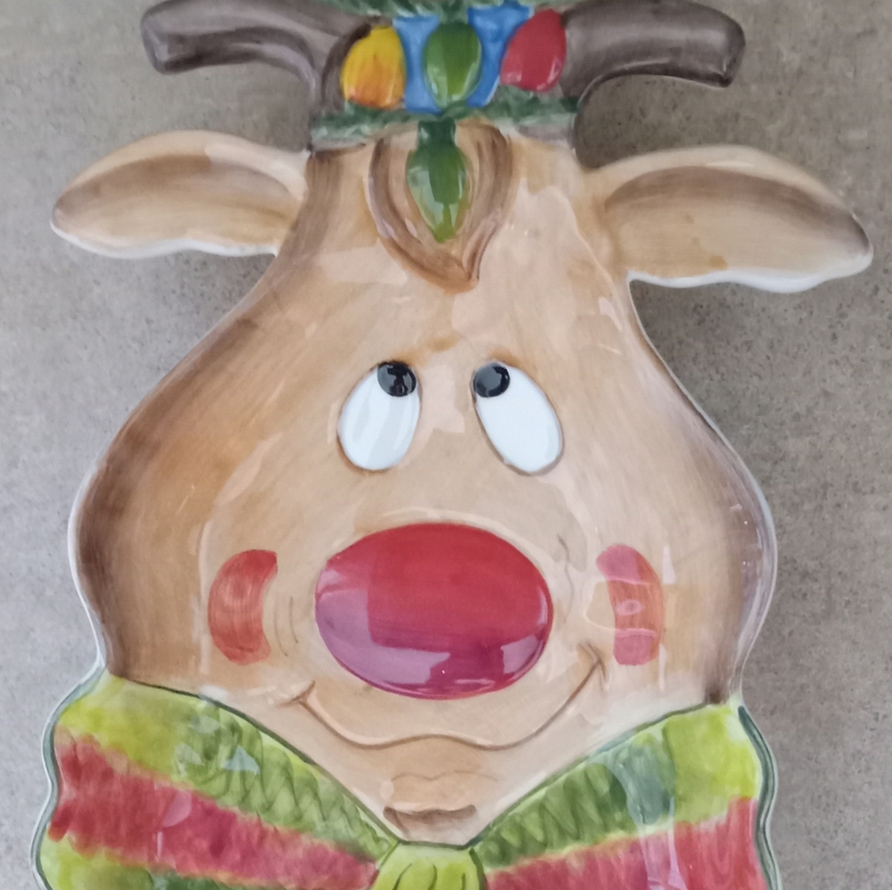 2 Christmas Xmas Candy Dishes/nibbler bowls/ one reindeer,1⃣ Snowman